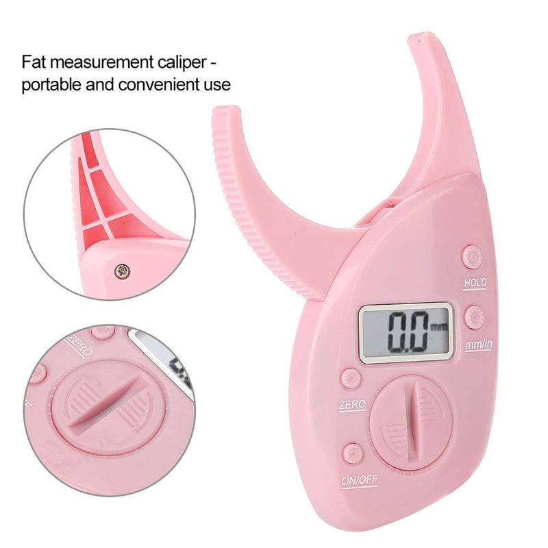 Portable Body Fat Measure,Digital Body FatTester,Body Fat Monitors Skinfold Measurement Tester Fat Measuring Caliper (Pink) - BeesActive Australia