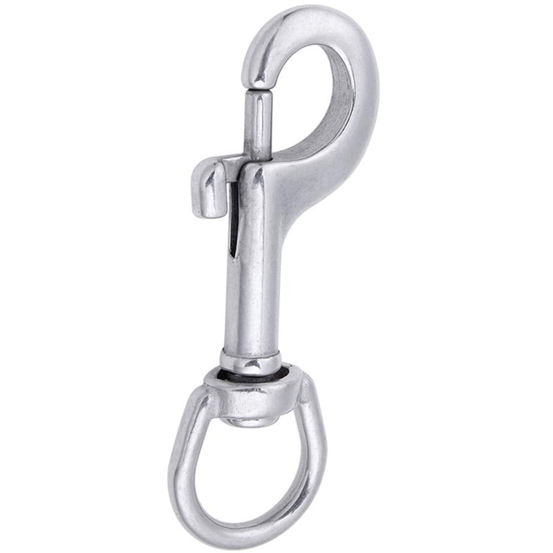 AOWISH 316 Stainless Steel Swivel Eye Bolt Snap Hooks, Marine Grade Scuba Diving Clips, Single Ended Trigger Chain Clip Pet Buckle, Lobster Claw Clasp, Heavy Duty (1 Piece) 90mm/Silver - BeesActive Australia