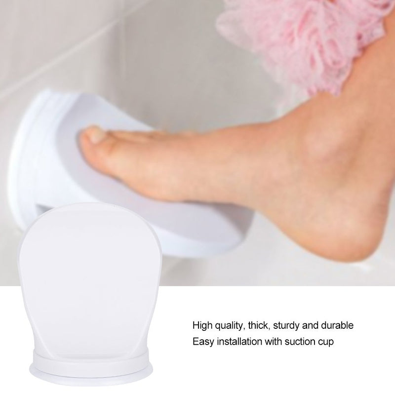 TOPINCN Shower Foot Rest, Plastic Bathroom Shower Shaving Leg Aid Foot Rest Suction Cup Step for Home Hotel Use White - BeesActive Australia