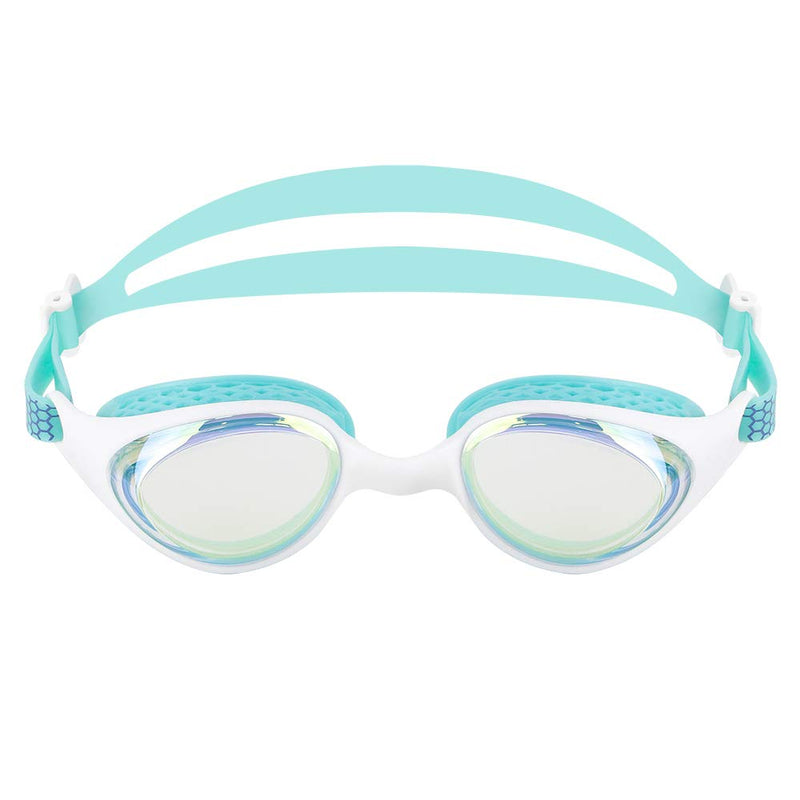 [AUSTRALIA] - LANE 4 iexcel Performance & Fitness Junior Swim Goggle - Hydrodynamic Design, Anti-Fog UV Protection for Adults Men Women VX-961 (Clear Gold/GRE, -0.0) 