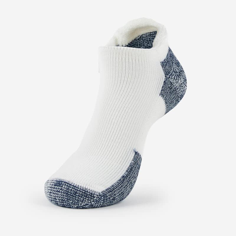 Thorlos J Max Cushion Running Rolltop Socks White/Navy (6 Pairs) Large - BeesActive Australia