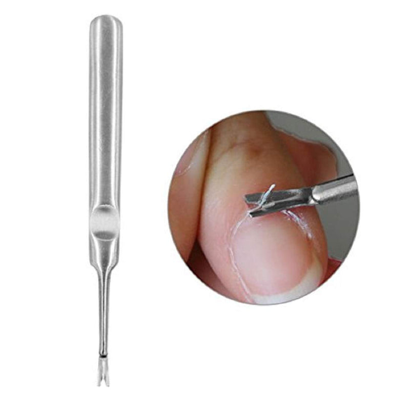 Professional Stainless Steel Cuticle Pusher Trimmer Remover Dead Skin Hangnails Nails Cleaner Scissors Remover Nipper Clipper/Nail Art Manicure Tool for Adult, Silver - BeesActive Australia