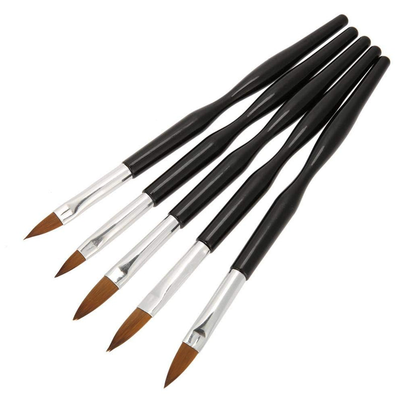 Nail Art Brush 5Pcs Set-Professional Nail salons Painting Makeup DIY Nail Brush Gradient Effect Carving Fine Details(Black) - BeesActive Australia