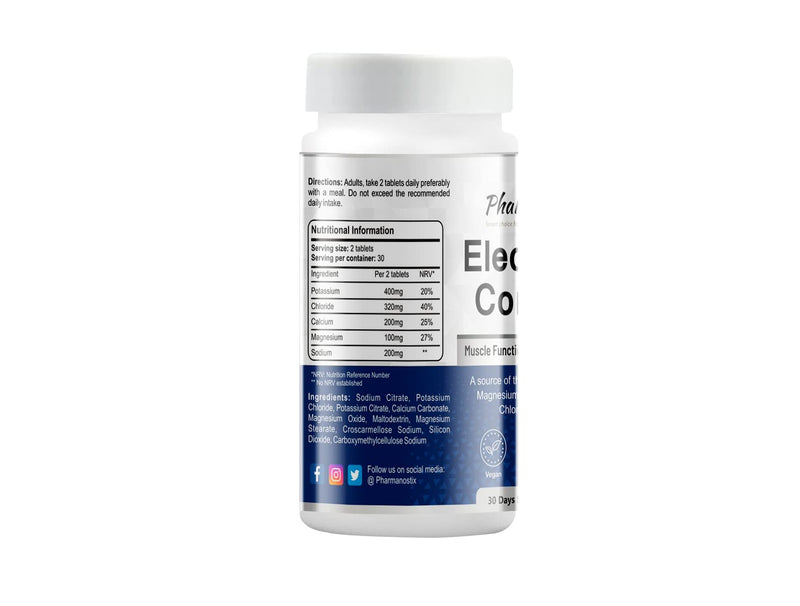 Electrolytes Complex � 60 Vegan Tablets � Magnesium, Potassium, Calcium, Sodium & Chloride � Muscle Function, Rehydration, Salt Replacement, Cramp, Hydration & Recovery � High Strength Tablets - BeesActive Australia