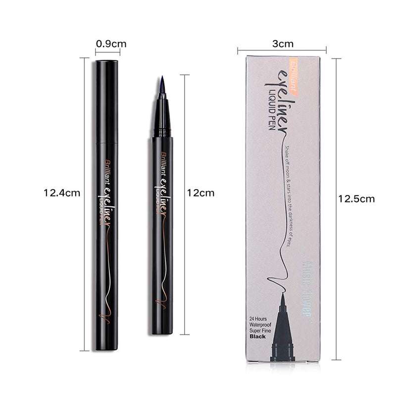 Music Flower Black Liquid Eyeliner Pen 24H Long-lasting Tearproof Super Waterproof Quick-Dry Eyes Makeup - BeesActive Australia