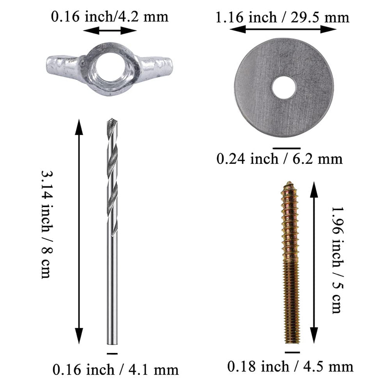 Bird Cage Feeder Stand Perches Accessories Hardware 16 Clamps 8 Screws 8 Bolts 1 Drill for Holding Water Food Cups Bowls Metal Replacements Hamster Board Pole Fixing Breeding Box Double-headed Screw - BeesActive Australia