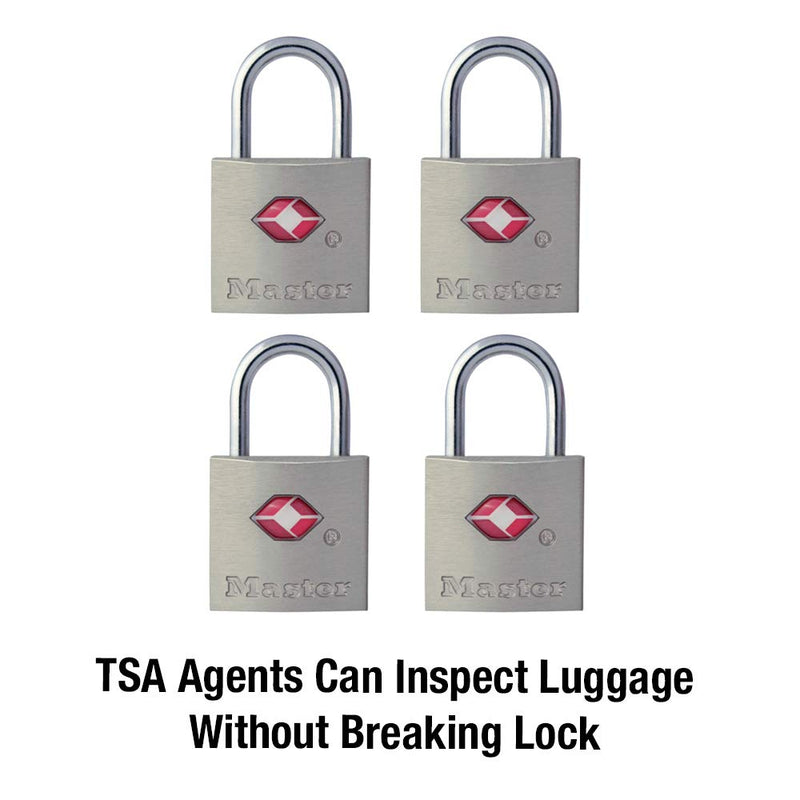 Master Lock 4683Q Keyed TSA Approved Luggage Lock, 7/8 in. Wide, 4-Pack 4-Count - BeesActive Australia