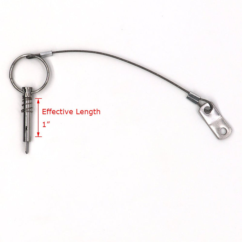[AUSTRALIA] - VTurboWay 2 Pack Quick Release Pin 1/4" Diameter w/Drop Cam & Spring - Lanyard Prevents Loss, Full 316 Stainless Steel, Bimini Top Pin, Marine Hardware, All Parts are Made of 316 Stainless Steel 