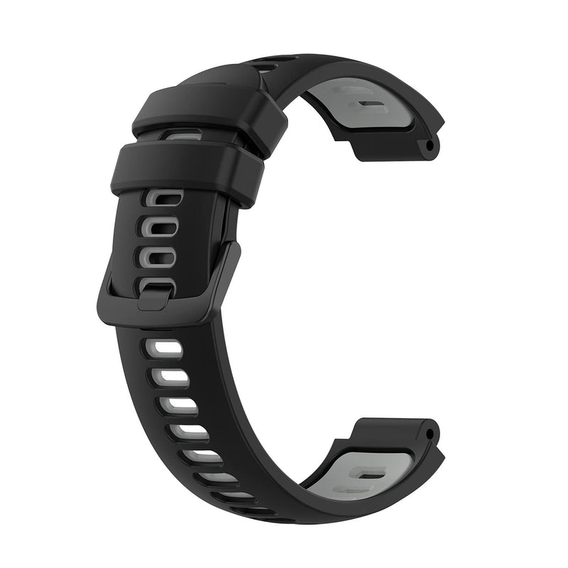 HUABAO Watch Strap Compatible with Garmin Forerunner 220,Adjustable Silicone Sports Strap Replacement Band for Garmin Forerunner 220 / 735XT / 620/630 / 235/230 Smart Watch (Black Gray) Black gray - BeesActive Australia