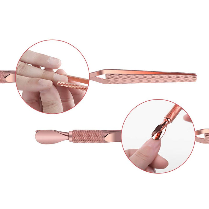 Tingbeauty Nail Professional Tools Multi-Function Acrylic Nail C-Curve Tool Pincher Tool Cuticle Cutter Pusher Stainless Steel Tweezers - Champagne - BeesActive Australia