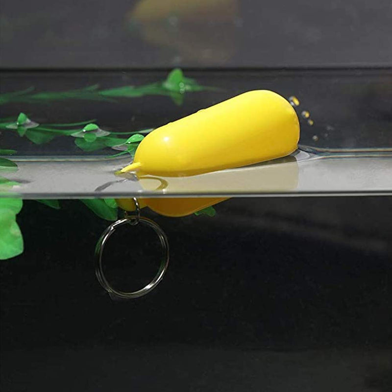 4Pcs Plastic Floating Keychain Pill-shape Floating Key Ring Key Float Keychain Pendant for Boating Fishing Kayak Surfing Sailing and Outdoor Sports Accessories, White and Yellow - BeesActive Australia