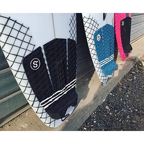 Sympl Surfboard Traction Pad  3 Piece Deck Pad for Surfing, Skimboarding  Maximum Grip  3M Adhesive  Fits Surfboards, Skimboard, Longboard, Fish [Black[ - BeesActive Australia