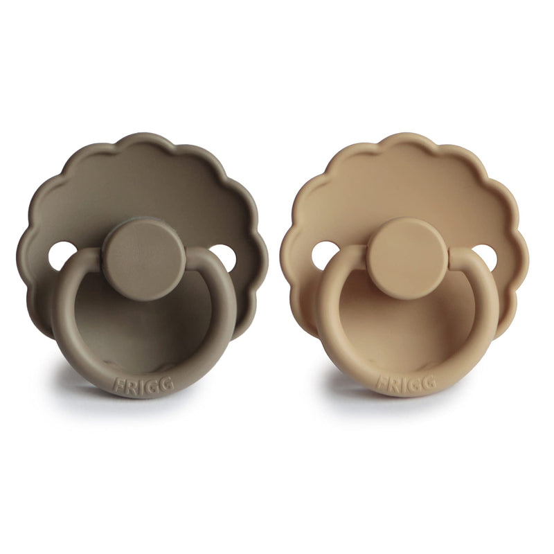 FRIGG Daisy SilkySoft Silicone Baby Pacifier | Made in Denmark | BPA-Free (Croissant/Portobello, 0-6 Months) Croissant/Portobello - BeesActive Australia