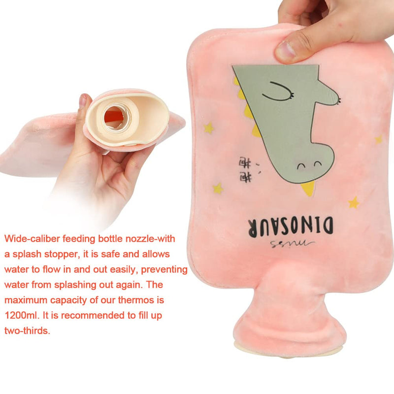 TIMESETL Hot Water Bottle, Rubber Warm Water Bag ,Hot Water Pouch with Soft Plush Hand Waist Warmer Cover for Pain Relief from Arthritis,Headaches, Hot and Cold Therap Soft Fluff,Warm Gift in Winter Color2 - BeesActive Australia