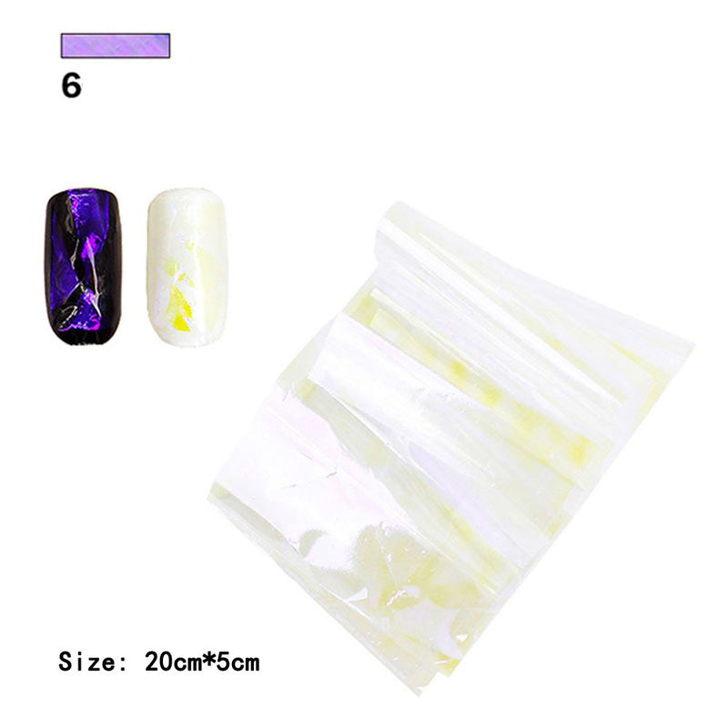 Warm Girl 12PC Explosion Models Symphony Irregular Broken Glass Nail Stickers Nail Aurora Platinum Paper Mirror Glass Paper 1 - BeesActive Australia