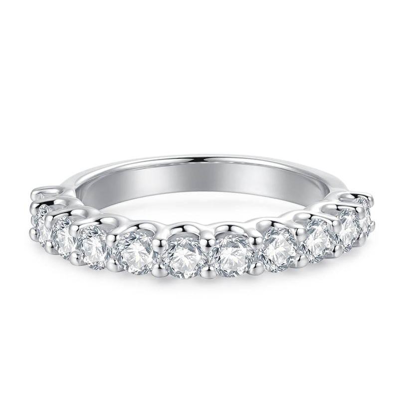 CGSRING 3mm Moissanite Wedding Band, Eternity Rings for Women, Womens Band Ring, Stackable Rings Silver 5 - BeesActive Australia