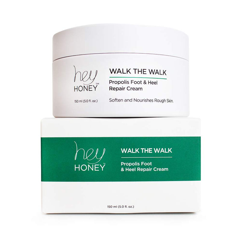 Hey Honey, Walk The Walk, Propolis Foot Cream. Highly effective foot balm that softens, protects, and refreshes your feet while repairing dry and cracked heels. 5.07 oz. - BeesActive Australia