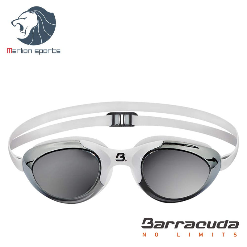 [AUSTRALIA] - Barracuda Swim Goggle Mermaid Mirror – Mirror Lenses One-Piece Frame Soft Seals Streamlined Design, Anti-Fog UV Protection, Comfortable Fit Lightweight for Adults Women Ladies IE-13110 SLV 