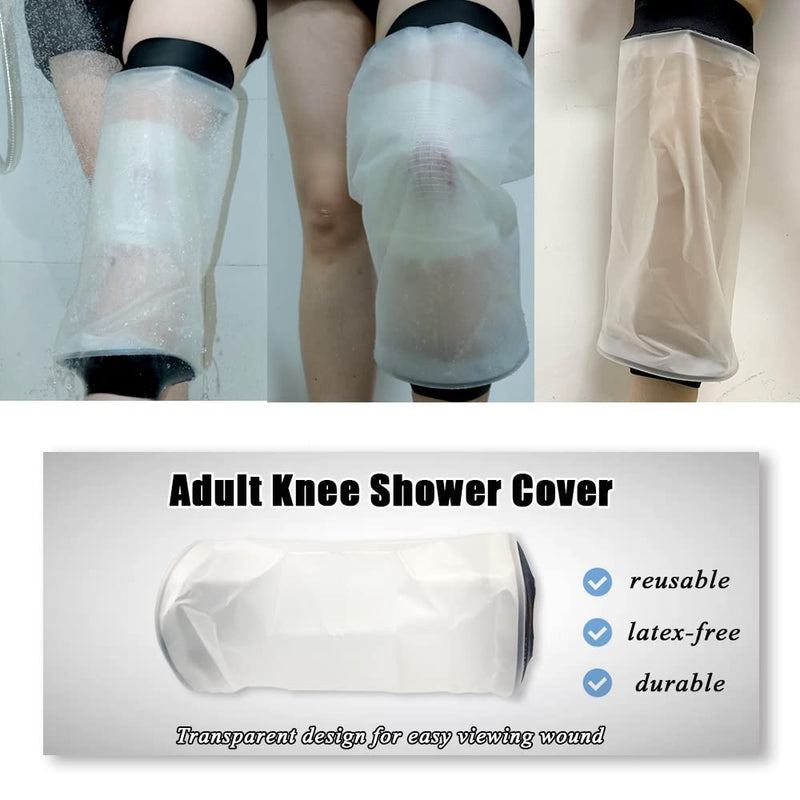 Adult Knee Shower Cover for Shank Ankle Wound Injuries Protector - Bathroom Keep Dry Accessories, Waterproof, Reusable - BeesActive Australia