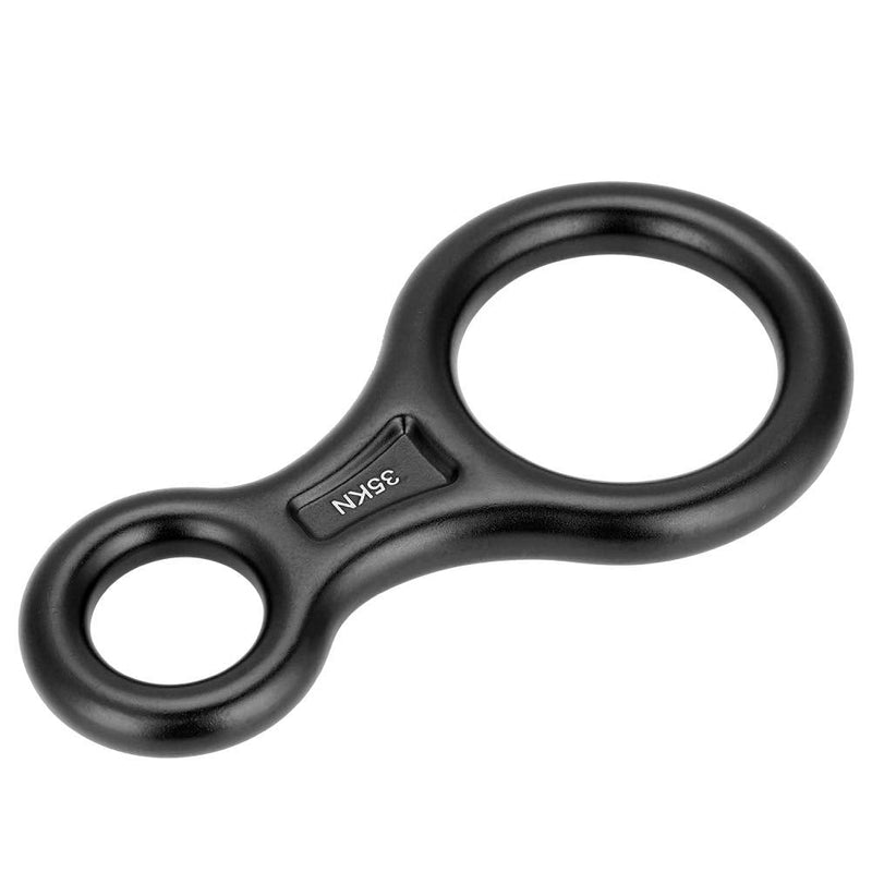 SolUptanisu Climbing,Climbing Rappel 8 Ring, 35KN Figure 8 Aluminum Descender Rappel Ring Rock Climbing Rescue Gear for Rappelling Belaying Climbing (Black) - BeesActive Australia