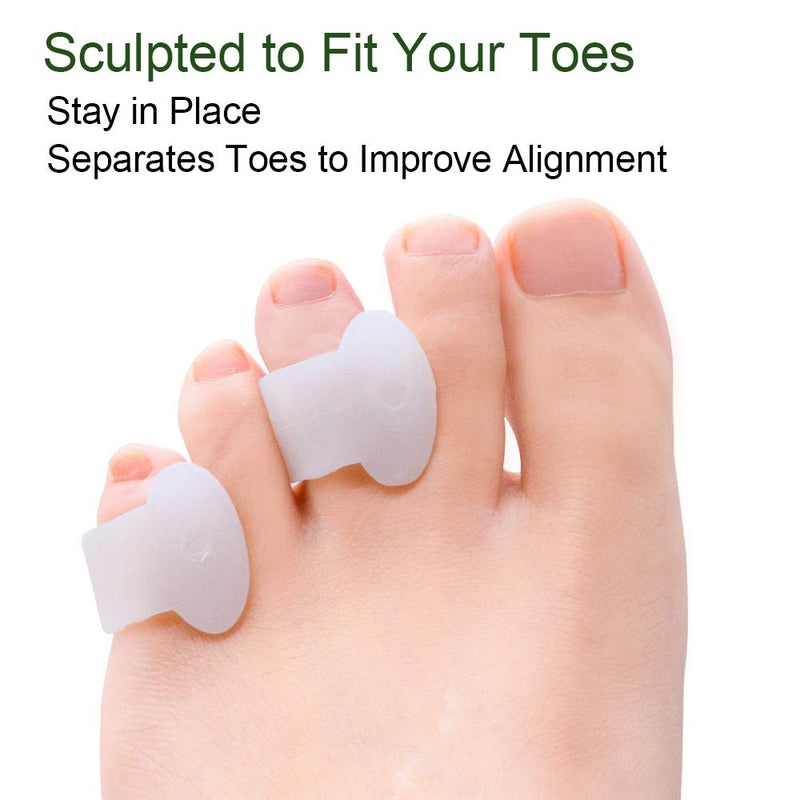 Welnove Gel Toe Separator, Pinky Toe Spacers, Little Toe Cushions for Preventing Rubbing & Relieve Pressure (Pack of 12) White - BeesActive Australia