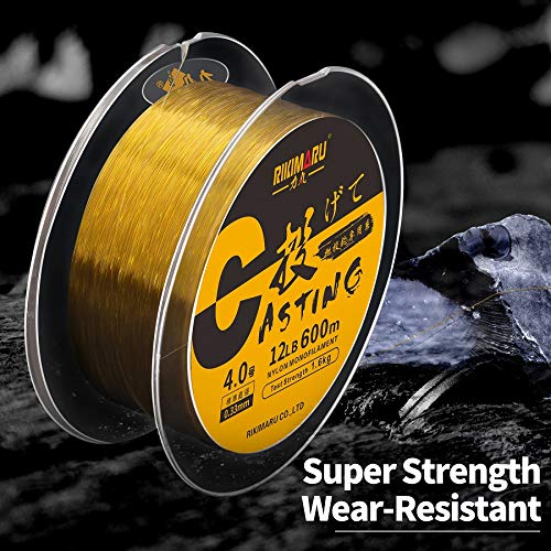 RIKIMARU Premium Monofilament Fishing Line-Strong and Abrasion Resistant Mono Line-Superior Nylon Material Fishing Line Wine Red 660Yds/0.14mm/3LB - BeesActive Australia