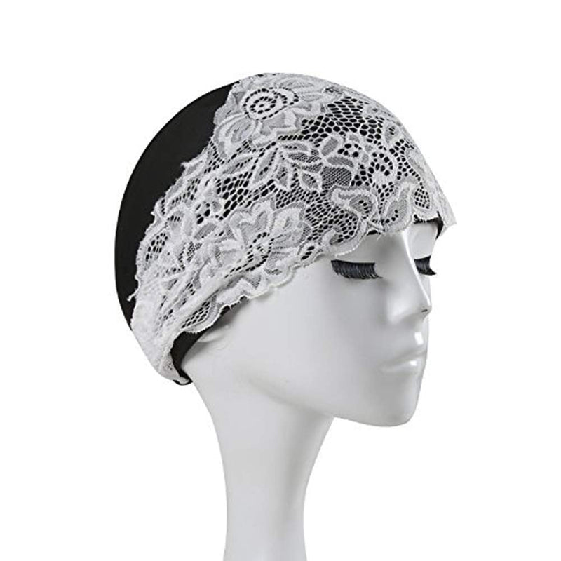 Teensery Women Swimming Cap Fashion PU Waterproof Lace Swimming Cap for Long Hair Women Ladies and Girls Black - BeesActive Australia