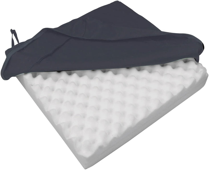 Aidapt Deluxe Orthopedic Pressure Relieving Wheelchair/Seat Cushion. with 4.5cm Memory Foam topper. Aids Circulation, Pressure Sores, Comfort, Removable Cover, Securing Straps Black 43 x 43 x 8 cm (Pack of 1) - BeesActive Australia