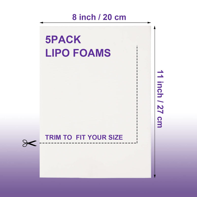 5 Pack Lipo Foam Pads Lipo Foam Board Abdominal Flattening Foam Board Liposuction Recovery Soft Pads Lumbar Molder Backboard for Post Surgery Lipo, Tummy Tucks, BBL Compression Garments (White) White - BeesActive Australia