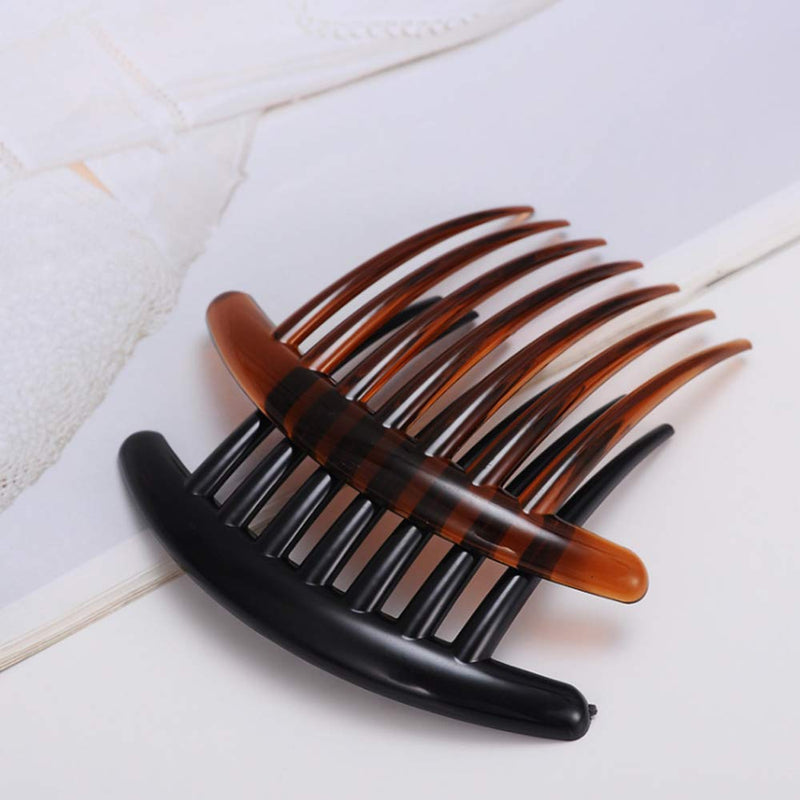 12 Pieces Hair Combs Slides Hair Combs Hair Side Comb Set Hair Clip Combs Hair Slides for Women Girls (Black and Brown) - BeesActive Australia