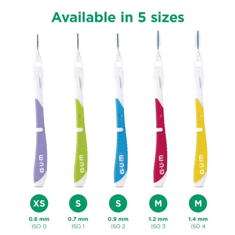 GUM BI-Direction Dual Position Interdental Brushes | Antibacterial Bristles | 90-Degree Positioning | Teeth Cleaning and Plaque Removal | 3 x 6 Pieces (ISO Size 4, 1.2mm) ISO Size 3, 1.2mm [18 units] - BeesActive Australia