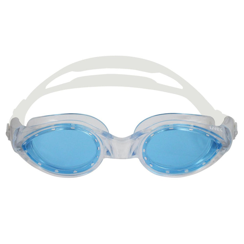 [AUSTRALIA] - LANE 4 Swim Goggle One-Piece Frame, Anti-Fog UV Protection, Easy Adjusting Quick Fit Lightweight Comfortable No Leaking, Triathlon Open Water for Adults Women Ladies #14720 (Blue) 