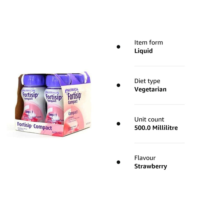 Fortisip Compact Strawberry (4 x 125ml) 125 ml (Pack of 4) - BeesActive Australia