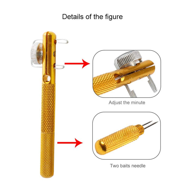 Dofover Aluminum Alloy Manual Fishing Hook Tier Double-Headed Needle Knots Tie Fishing Line Knotter Fishhook Tie Device Fly Tying Tool 2 PACK - BeesActive Australia