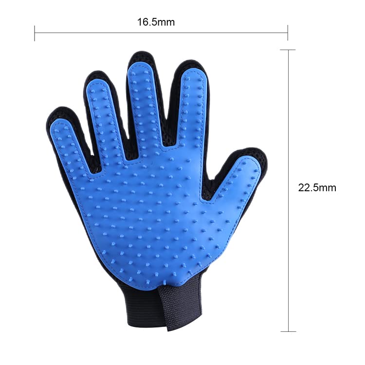 cat brush for shedding Glove - Gentle cat dog hair remover Glove - Massage Mitt with Enhanced Five Finger Design - Perfect for Dog & cat grooming supplies - (Right-Hand), Blue - BeesActive Australia