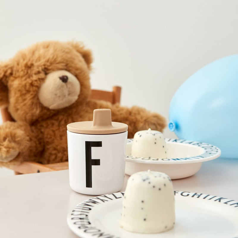 Design Letters Melamine Sippy cups for Baby 7 Oz A-Z | Kids Cups Designed in Denmark Reusable Cup for Baby 6+ Month|Learning Cup BPA/BPS Free | Children Drinking Cup Dishwasher Safe, Toddler Cup White .M - BeesActive Australia