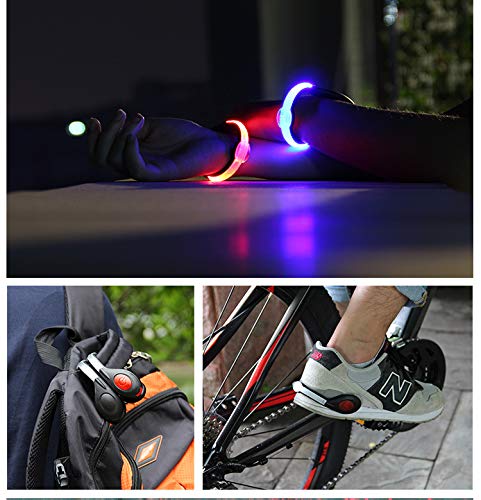 Shoe Clip Light Safety Clip Outdoor Sports Night Running Equipment USB Charging Color Changing RGB Strobe and Steady Flash Mode Green One Pair - BeesActive Australia