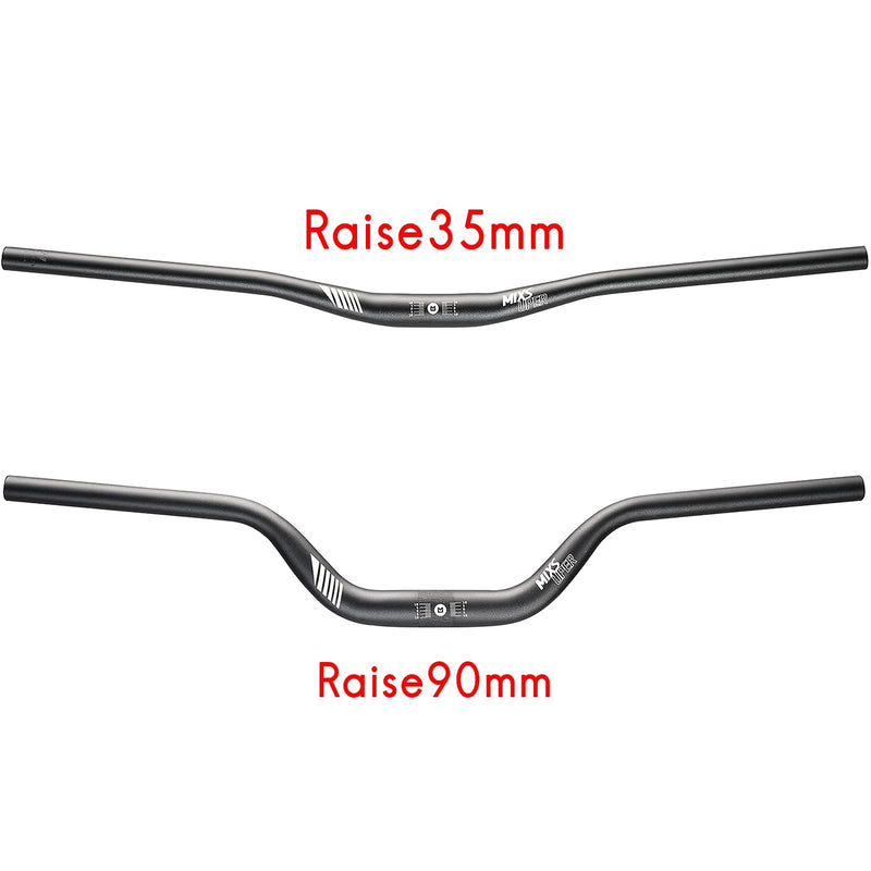 Mixsuper Mountain Bike Riser Handlebar 31.8mm Length 720/780mm, Aluminium Alloy MTB Handlebar (Black Red Green Purple) Black-White Length:720mm-Riser:90mm - BeesActive Australia