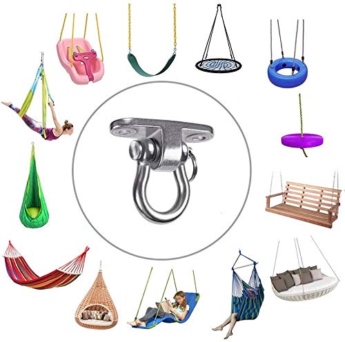 Dakzhou 2 Slient Bearing Swing Hanger, Anti-Rust Heavy Duty 180° Rotary Swing, 1500LB Wooden Concrete Playground Yoga Hammock Chair, Rope sandbag Porch Swing Frame - BeesActive Australia