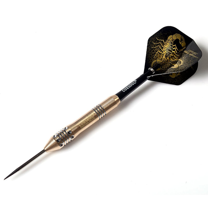 [AUSTRALIA] - CUESOUL Steel Tip Darts Set 20/22/24 Grams with Deluxe PU Darts case-Black Scorpion Series F3203-24g 