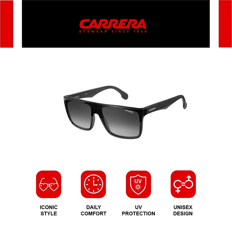 Carrera unisex adult Carrera 5039/S Sunglasses, Black/Dark Gray Gradient, 58mm 16mm US - BeesActive Australia