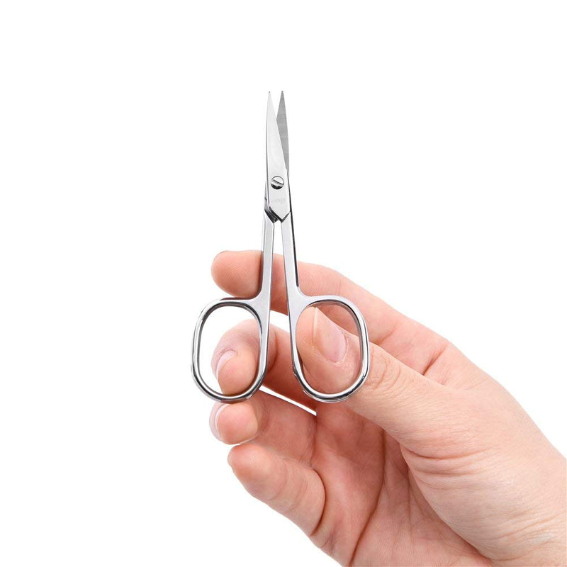 LIVINGO Premium Manicure Scissors Multi-purpose Stainless Steel Cuticle Pedicure Beauty Grooming Kit for Nail, Eyebrow, Eyelash, Dry Skin Curved Blade 3.5 inch - BeesActive Australia