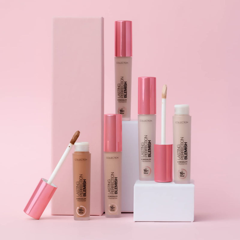 Collection Cosmetics Lasting Perfection Full Coverage Blemish Concealer infused with Niacinamide, 4ml, Beige - BeesActive Australia