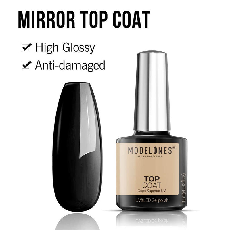 Modelones Matte Top Coat Base Coat for Gel Nail Polish, 3Pcs No Wipe Top Coat, Long Lasting High Gloss Shiny and Matte Effects DIY at Home, 10ml Each Bottle - BeesActive Australia