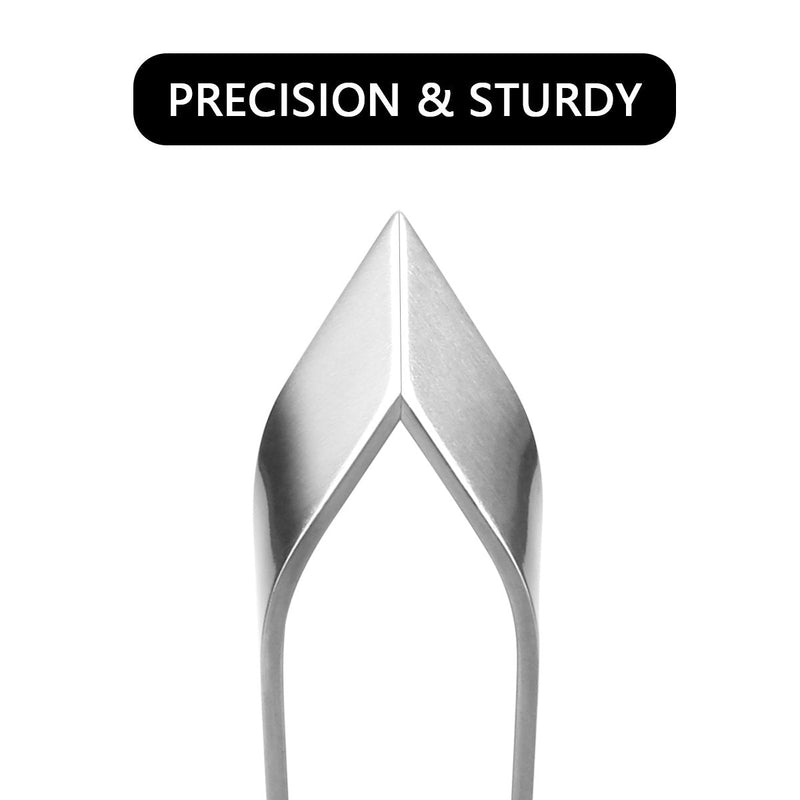2 Pieces Fish Bone Tweezers, Stainless Steel Flat and Slant Tweezers Pliers Remover Tool (4.6") - BeesActive Australia