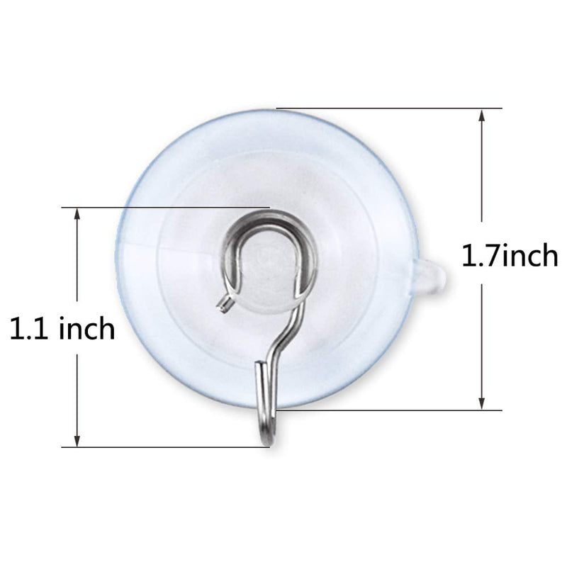 Nexxxi 12 Pack 1 3/4 inch Suction Cups with Metal Hooks, All Purpose Strong Sucktion Cups Hangers, Plastic Sucker Wall Hangers for Bathroom Kitchen - BeesActive Australia