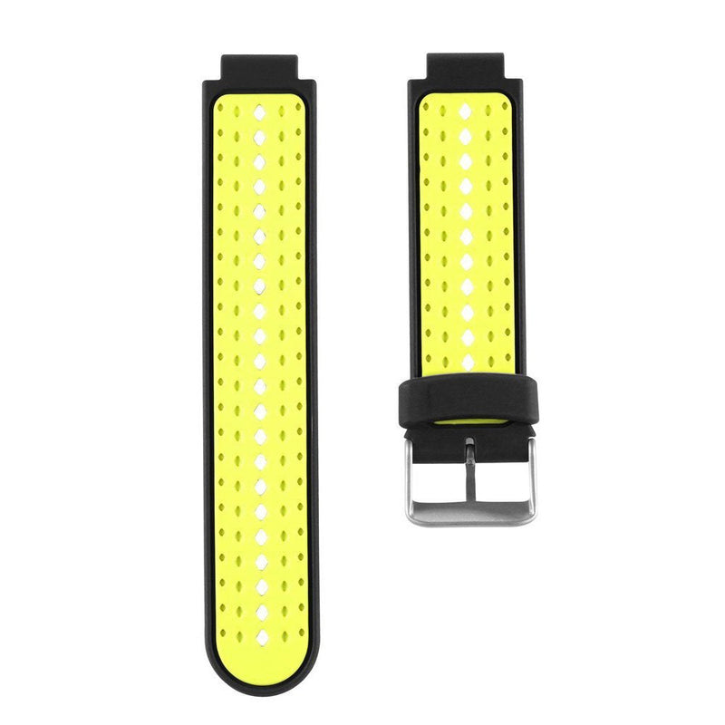 ZSZCXD Soft Silicone Replacement Watch Band for Garmin Forerunner 230/235 / 220/620 / 630/735 Smart Watch 02 Black & Yellow - BeesActive Australia
