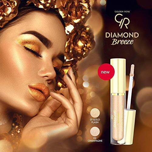 Golden Rose Diamond Breeze Shimmering Highlighter 01 Gold Flash - BeesActive Australia