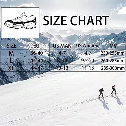 Upgraded Crampons for Shoes and Boots- Traction Ice Cleats , Snow Grips with Stainless Steel Anti Slip Abrasion Resistant 23 Spikes for Hiking, Fishing, Climbing, Mountaineering Size XL… - BeesActive Australia