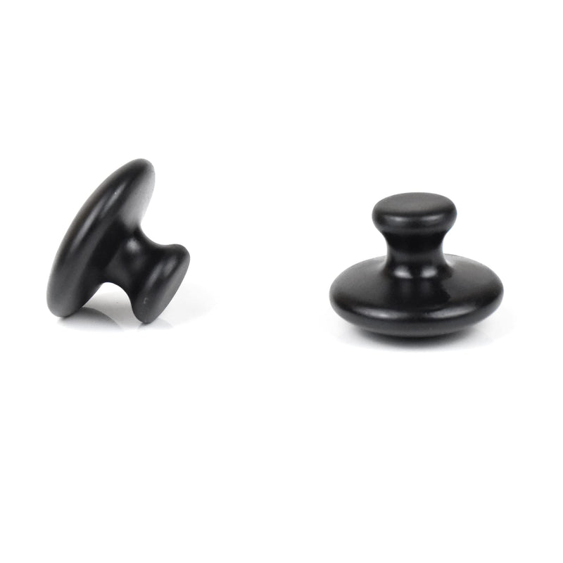 Windfulogo 2 Pcs Mushroom Shaped Massage Stones Warmer Natural Lava Basalt Hot Rock Guasha Tools for Face Body for Spa, Massage Therapy Black - BeesActive Australia